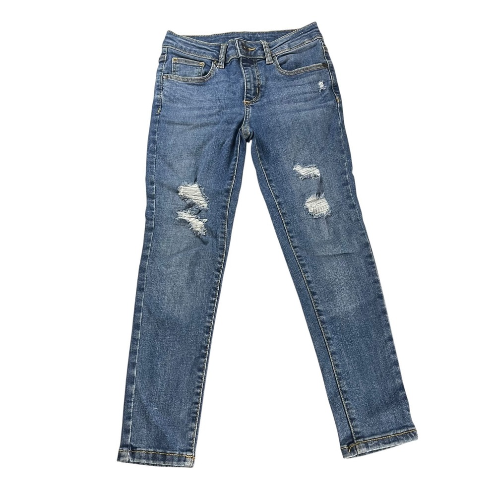 Art Class Distressed Skinny Jeans Girls 8 Blue Denim Casual School - Picture 2 of 16